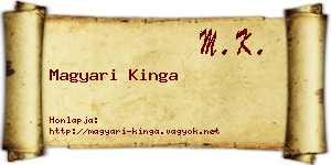 Magyari Kinga névjegykártya
